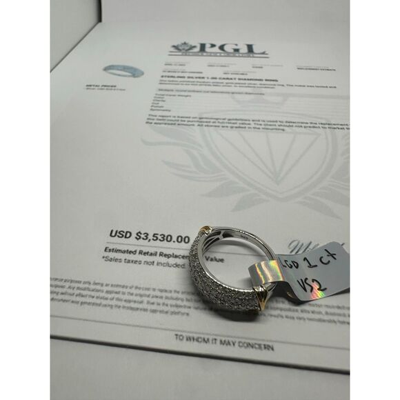 1 Ct Elegant Lab Grown Diamond Gold Ring - Picture 3 of 7